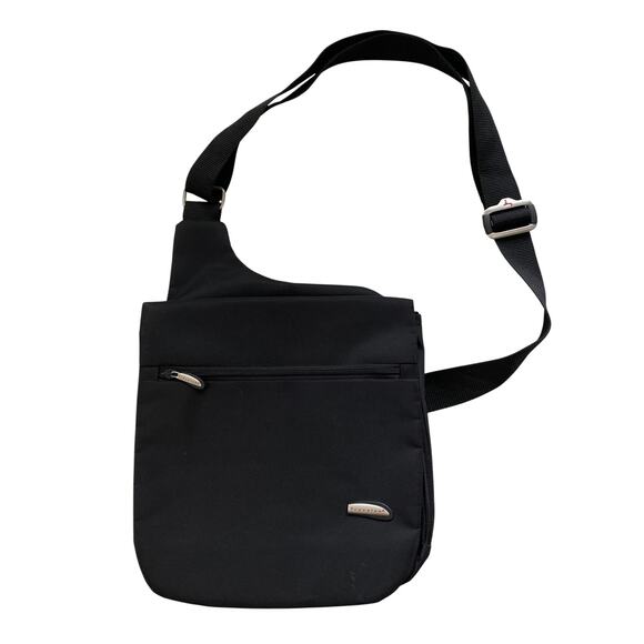 Travelon Crossbody Shoulder Bag Black Travel Organizer Pockets RFID Anti Theft - Picture 1 of 10